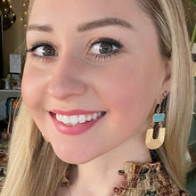 Load image into Gallery viewer, ribbed natural turquoise drop earring