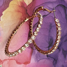 Load image into Gallery viewer, big crystal hoops
