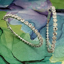 Load image into Gallery viewer, big crystal hoops