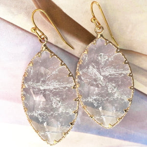 cracked glass drop earrings