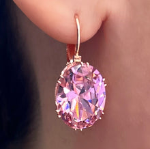 Load image into Gallery viewer, bella rosa oval CZ earrings