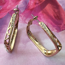 Load image into Gallery viewer, so square pave hoops