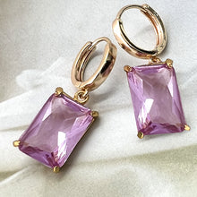 Load image into Gallery viewer, light amethyst faceted hoop
