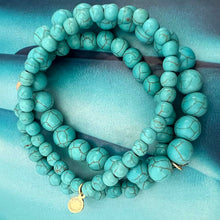 Load image into Gallery viewer, triple natural turquoise stack set
