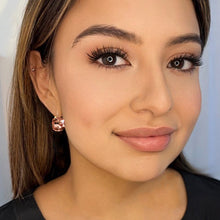 Load image into Gallery viewer, perfect square crystal peachdrop earrings (Copy)