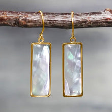 Load image into Gallery viewer, iridescent sliced shell earrings