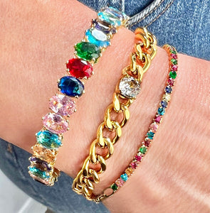 single row colorful confetti bracelet