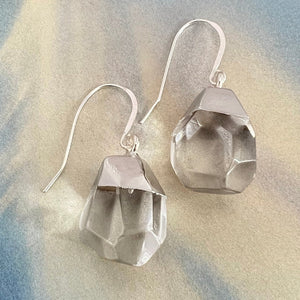 natural quartz drop earrings