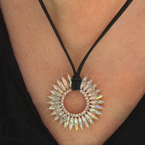 iridescent starburst crystal necklace