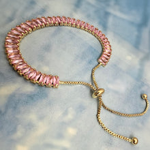 Load image into Gallery viewer, pink crystal bolo bracelet
