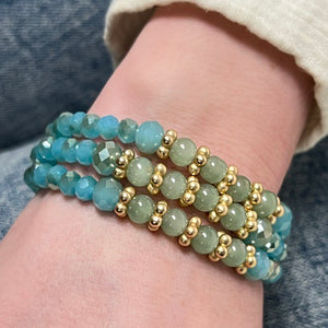 blu verde bracelet set