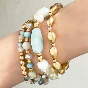 molte forme crystal & stone bracelet set