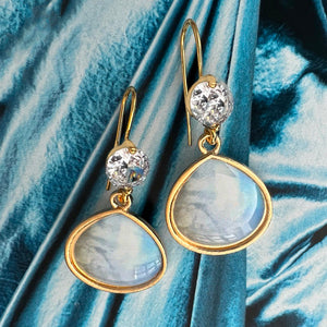 opale e cristallo drop earrings
