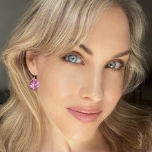 Load image into Gallery viewer, bella rosa oval CZ earrings