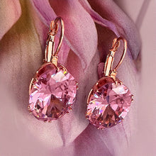 Load image into Gallery viewer, bella rosa oval CZ earrings