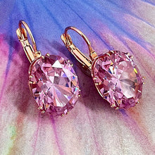 Load image into Gallery viewer, bella rosa oval CZ earrings
