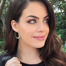 Load image into Gallery viewer, prettiest turquoise hoops