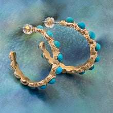 Load image into Gallery viewer, prettiest turquoise hoops