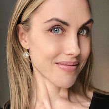 Load image into Gallery viewer, pave pearl circle earrings