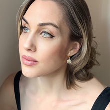 Load image into Gallery viewer, delicate sparkling pearl cluster hoops