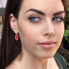 Load image into Gallery viewer, ruby oval faceted drops