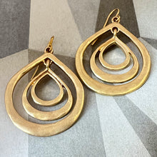 Load image into Gallery viewer, vintage multi tear gold drop earrings