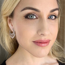 Load image into Gallery viewer, sparkling CZ tassel hoop earrings