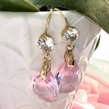 Load image into Gallery viewer, cristallo rosa drop earrings
