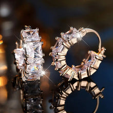 Load image into Gallery viewer, inside out crystal clear hoops
