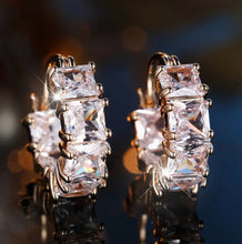 Load image into Gallery viewer, inside out crystal clear hoops
