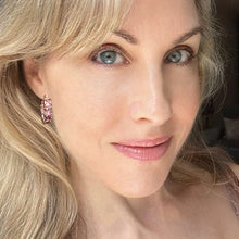 Load image into Gallery viewer, inside out light rose hoops