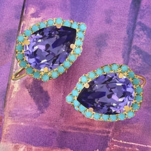 Load image into Gallery viewer, turquoise & amethyst teardrops