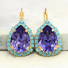 Load image into Gallery viewer, turquoise & amethyst teardrops