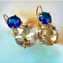 Load image into Gallery viewer, metallic gold & deep sapphire blue drops