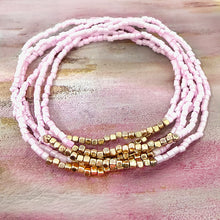 Load image into Gallery viewer, delicate soft pink layered bead bracelet
