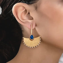 Load image into Gallery viewer, crystal & pearl elegant fan drop