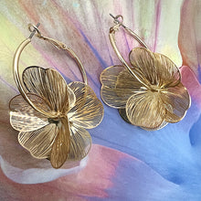 Load image into Gallery viewer, lacy flower hoops -back in stock