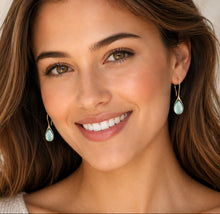 Load image into Gallery viewer, sleek aquamarine glass drop