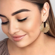 Load image into Gallery viewer, gold ribbon layered hoop