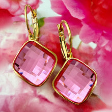 Load image into Gallery viewer, rose crystal pixel drop earring