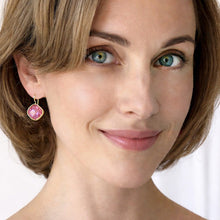Load image into Gallery viewer, rose crystal pixel drop earring