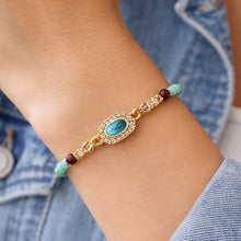 Load image into Gallery viewer, boho turquoise & pearl beaded bracelet