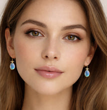 Load image into Gallery viewer, pietra di luna drop earrings