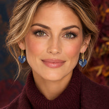 Load image into Gallery viewer, natural sodalite heart earrings