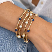 Load image into Gallery viewer, sapphire & pearl luxe bracelet set