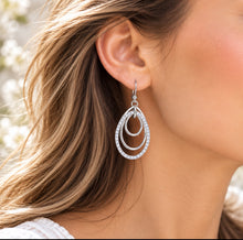 Load image into Gallery viewer, celestial platinum sparkle earrings