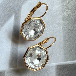 octagon clear crystal earrings - retocked!
