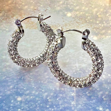 Load image into Gallery viewer, platinum pure sparkle hoops
