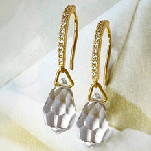 Load image into Gallery viewer, elegant pave briolette drop earrings
