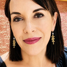 Load image into Gallery viewer, fiori scintillanti drop earrings
